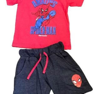 Completo  t-shirt e pantaloncino spiderman