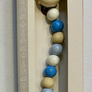 Porta ciuccio Ippopotamo blu in legno di acero