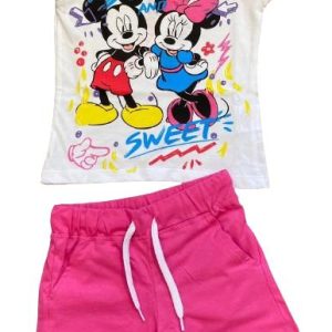 Completo bianco/rosa Minnie&Topolino