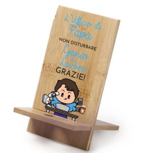Porta cellulare in legno per il papà