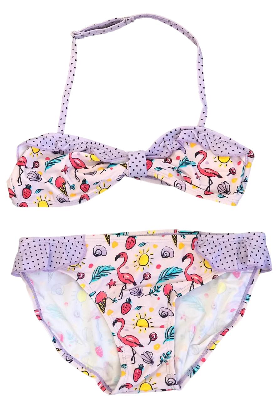Bikini viola con fenicottero