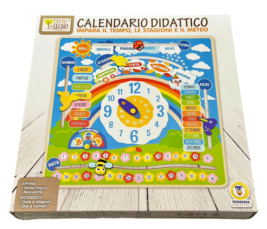 Calendario didattico in legno