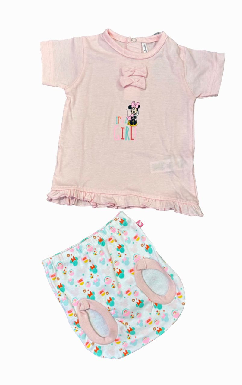 Completo t-shirt e copri pannolino di Minnie