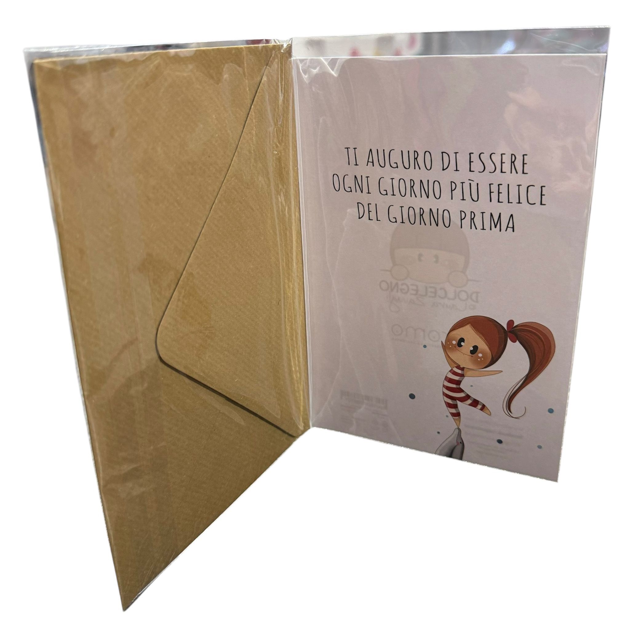 Biglietto augurale "Quasi quasi mollo tutto e divento felice..." - immagine 2
