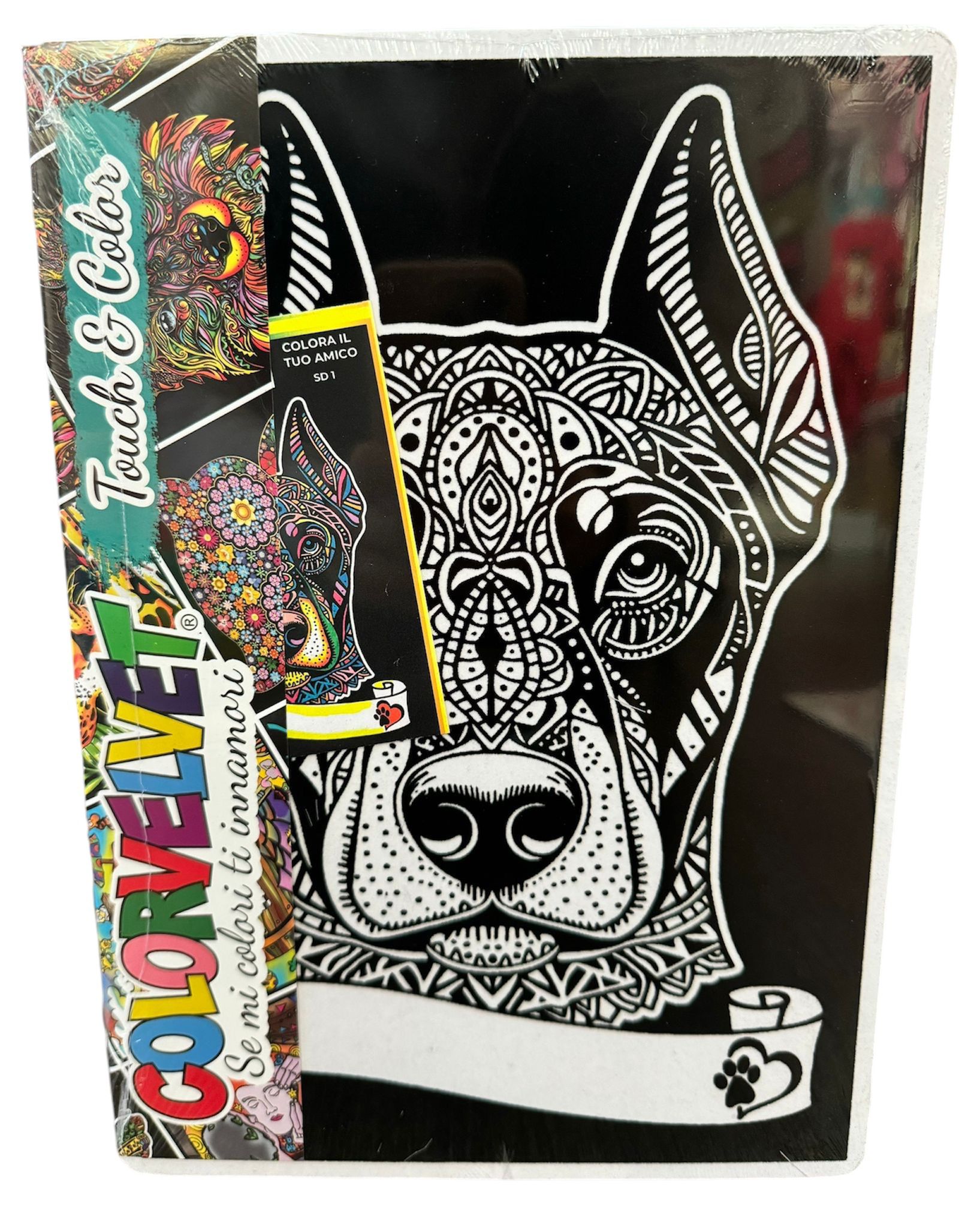 Quadro small colorvelvet Dobermann