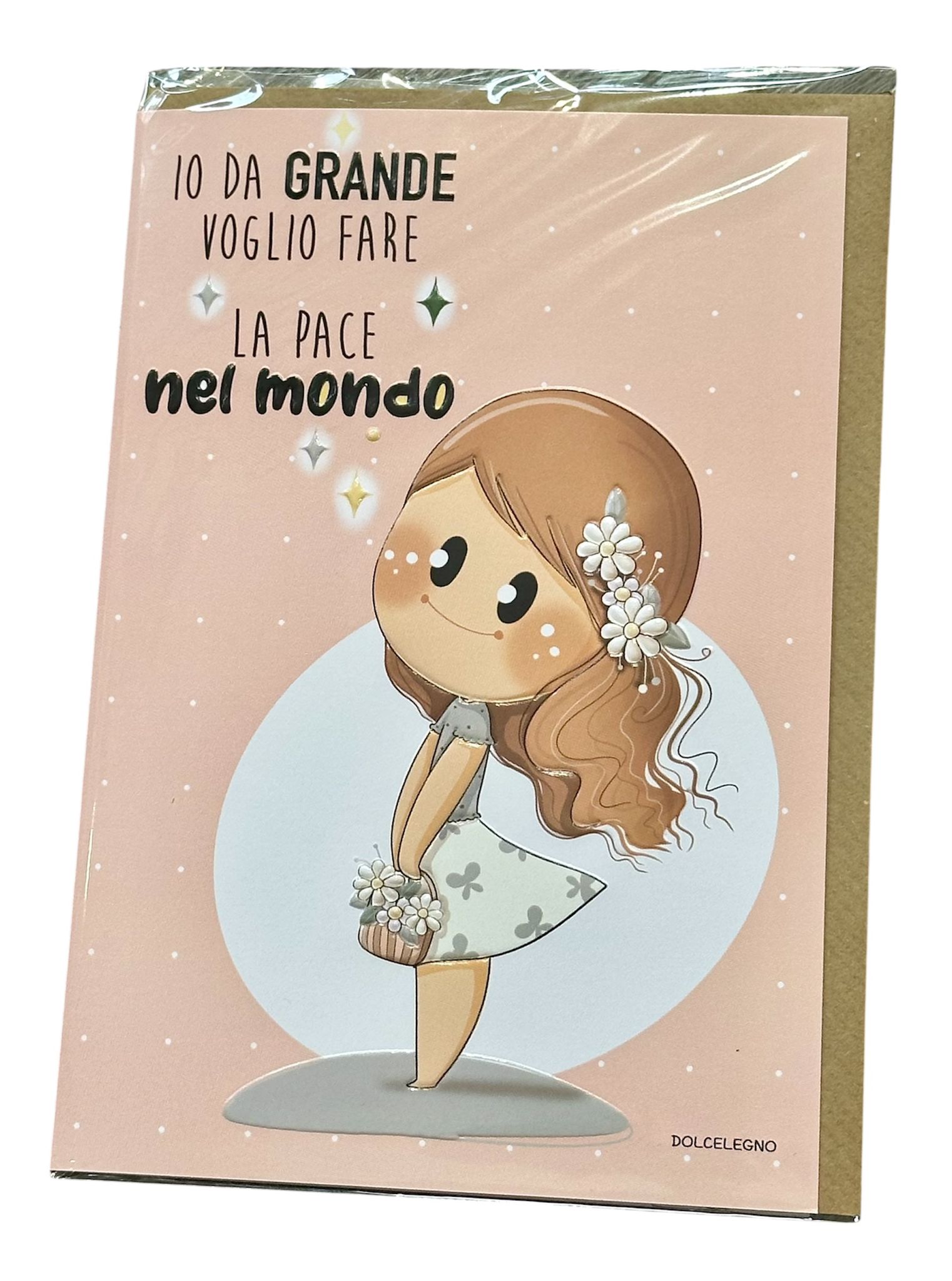 Biglietto augurale "Io da grande voglio fare la pace nel mondo"