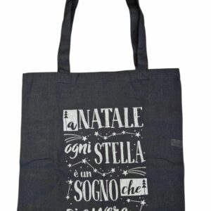 Borsa in tela a natale ogni stella é un sogno che si avvera