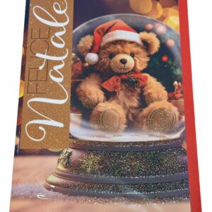 Biglietto Natalizio orsetto felice Natale