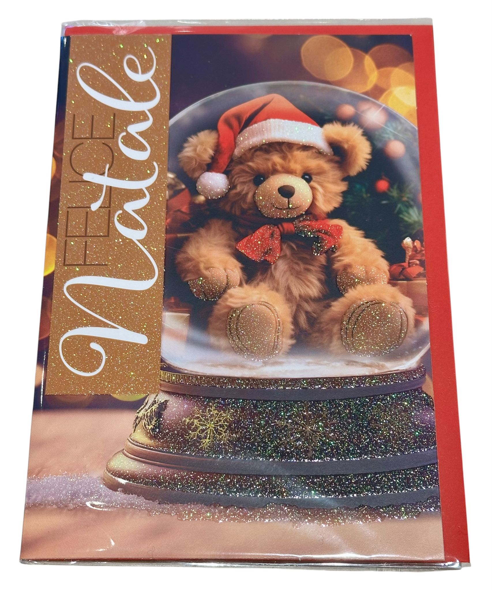 Biglietto Natalizio orsetto felice Natale