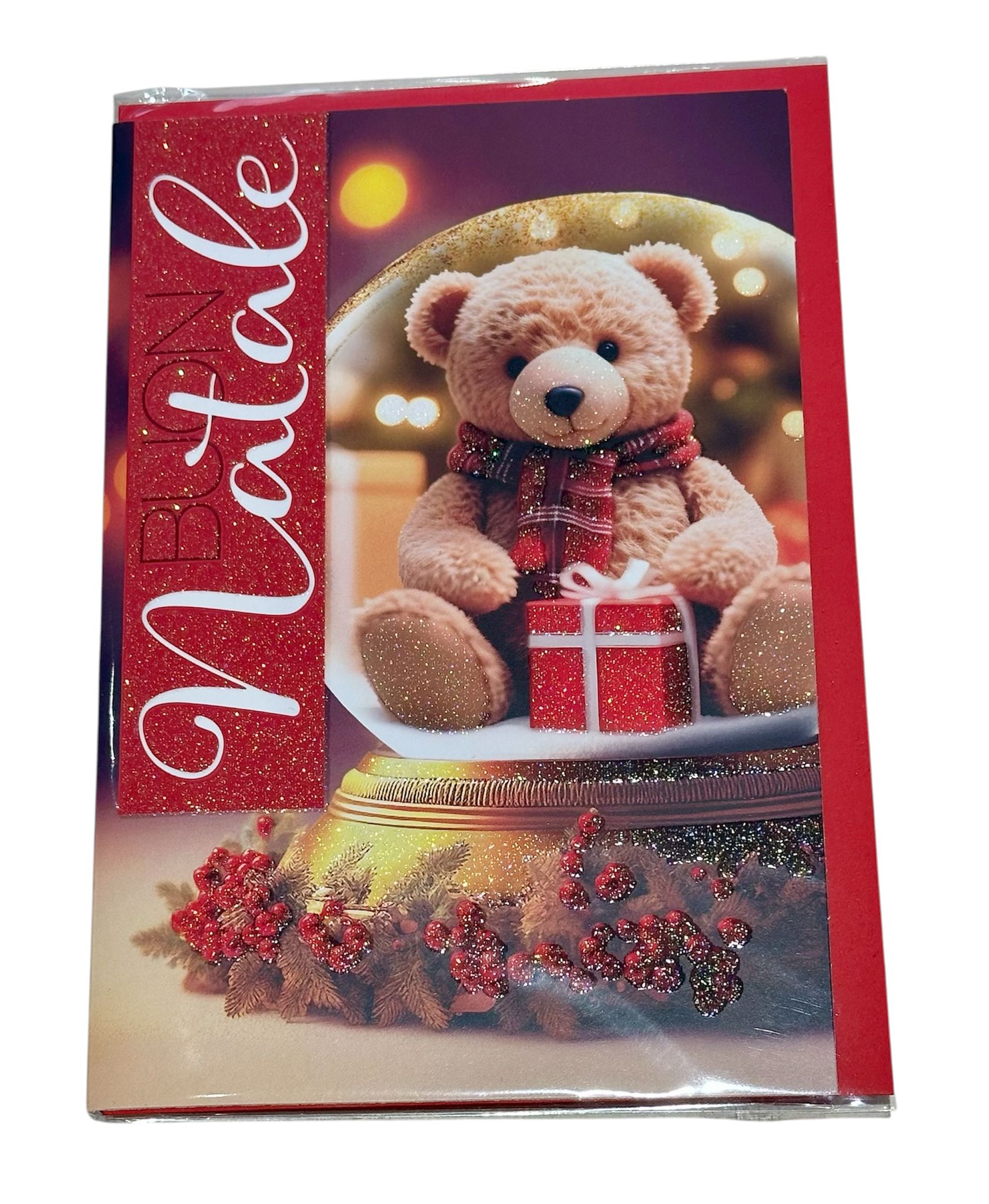 Biglietto Natalizio orsetto buon Natale