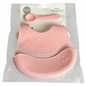 Set bavaglino e cucchiaio in silicone