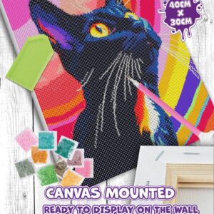 Alternative view of Diamond Painting - Gatto dai colori vivaci