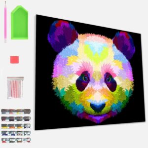 Alternative view of Diamond Painting -Panda dai colori vivaci