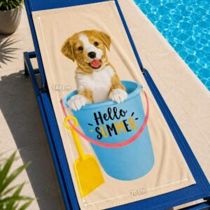 Telo mare Cagnolino hello summer