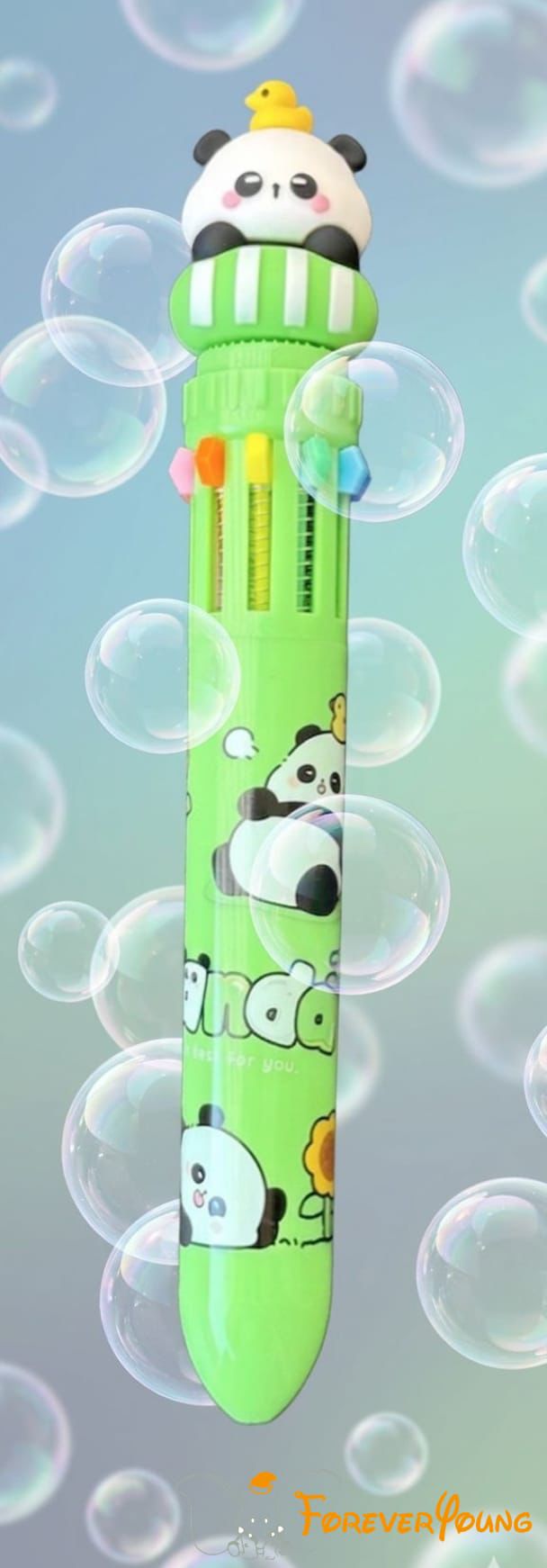 Penna 10 colori panda, pandino e paperella