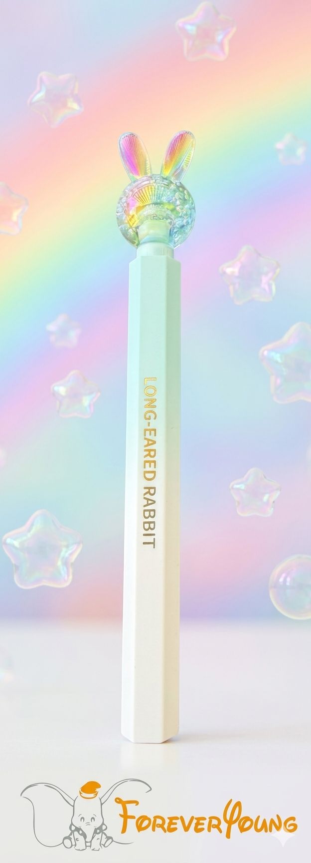 Penna crystal testa coniglio celestino