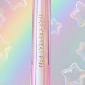 Penna crystal orsetto rosa