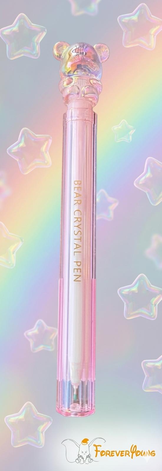Penna crystal orsetto rosa