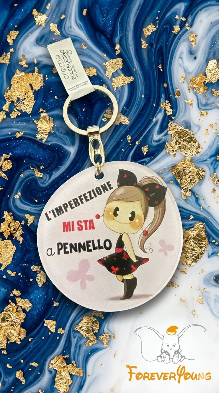 Portachiavi Bubine "L'imperfezione mi sta a pennello"