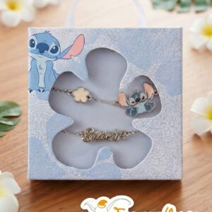 Set di 2 braccialetti per bambini di Stitch in confezione regalo