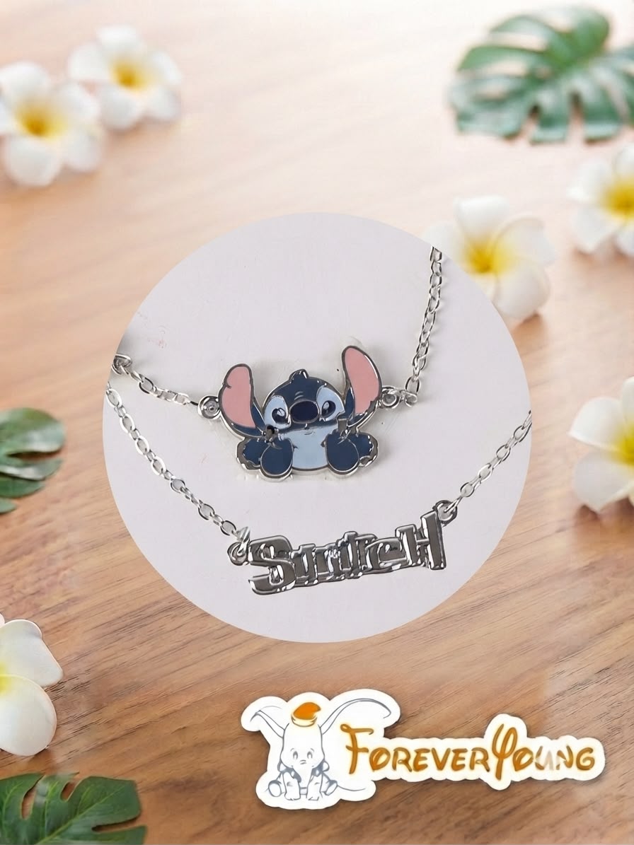 Set di 2 braccialetti per bambini di Stitch in confezione regalo - immagine 2
