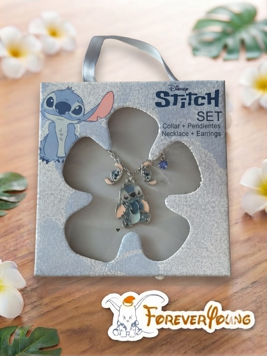Collana con ciondolo e orecchini di Stitch
