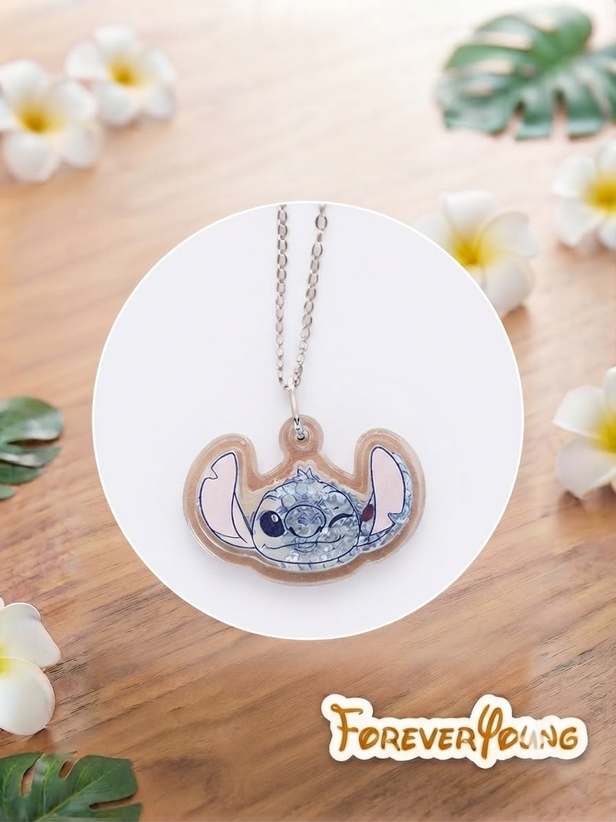 Collana da bambina di Stitch con ciondolo di perle - immagine 2