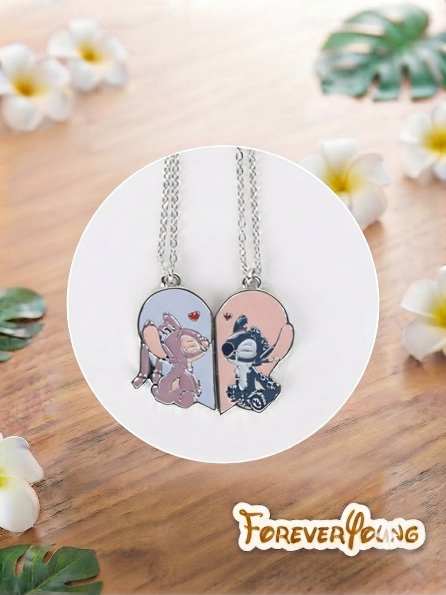 Collane BFF Stitch&Angel per amiche - set di 2 collane - immagine 2