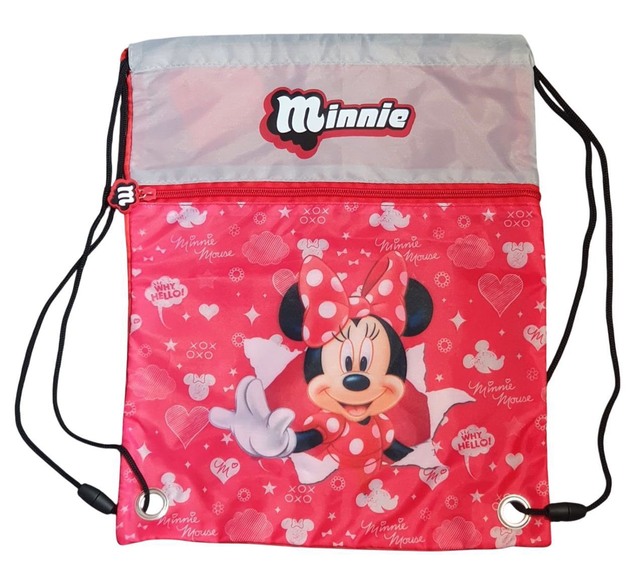sacco con lacci e cerniera minnie 30 x 35